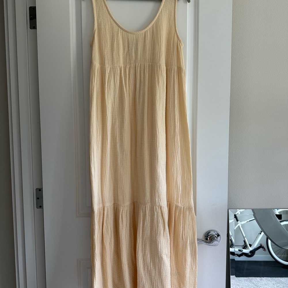 Rachel Pally Gauze Cream Tiered Maxi Dress Sleeveless